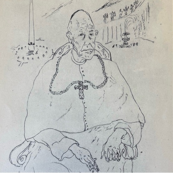 Gino Bonichi SCIPIONE 1929 Cardinal Dean Portrait Study Fine Art Print Vintage